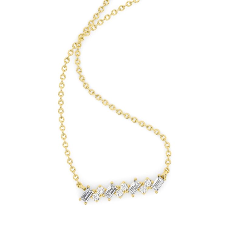 Mosaic Lab Diamond Bar Necklace