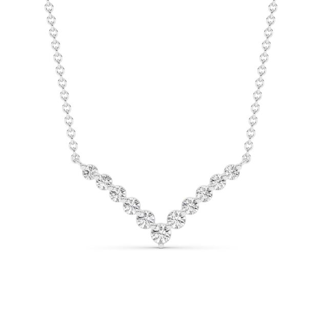 Vector Lab Grown Diamond Chevron Necklace | 14K White Gold 2 ct. tw._1