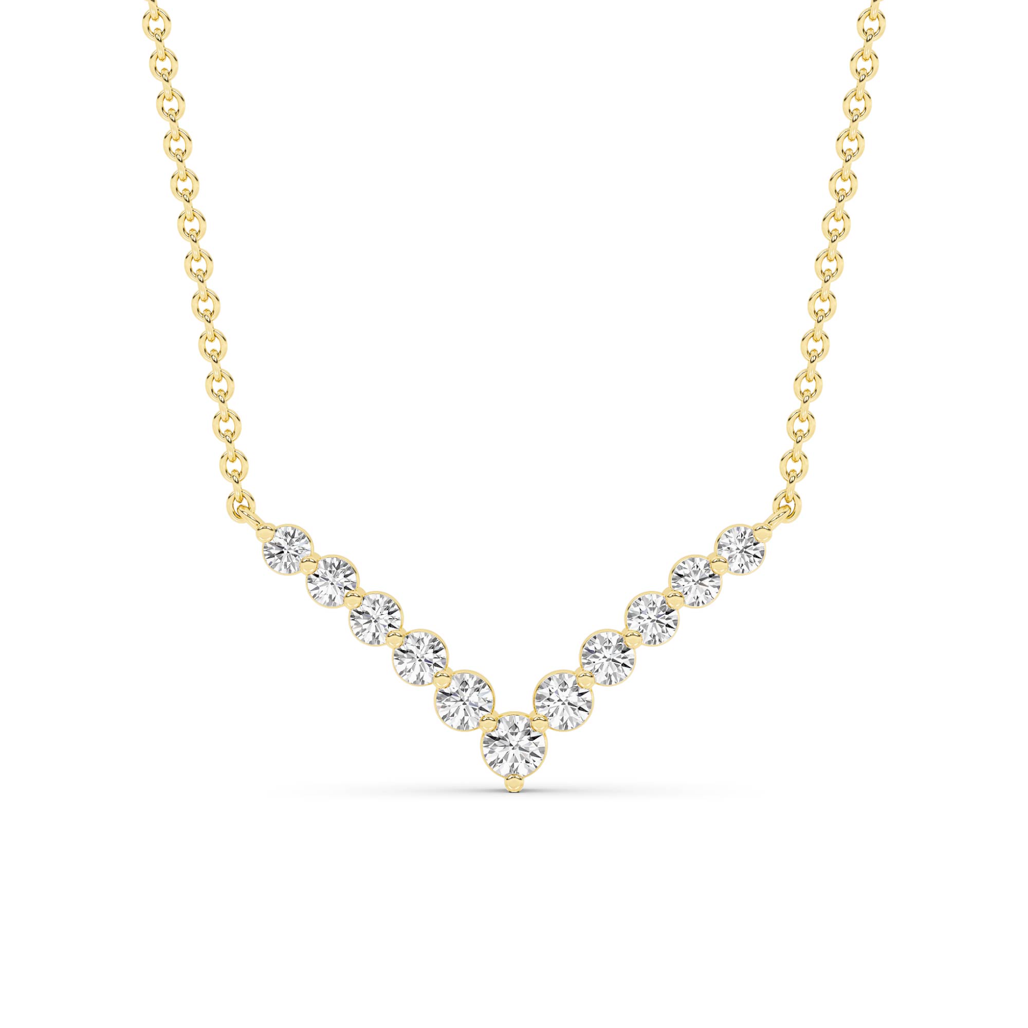 Vector Lab Grown Diamond Chevron Necklace | Yellow Gold 1 - 2 CT. TW.