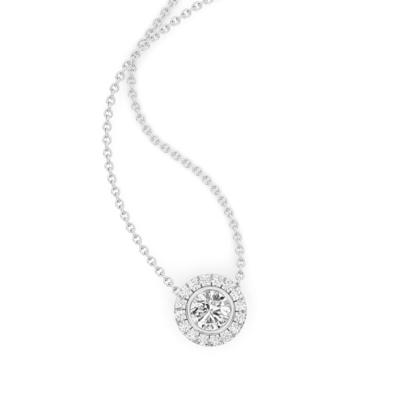 Apex Lab Grown Halo Diamond Necklace