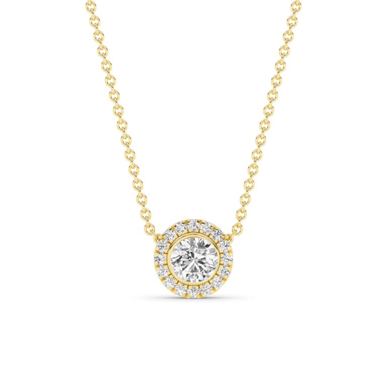 Apex Lab Grown Halo Diamond Necklace