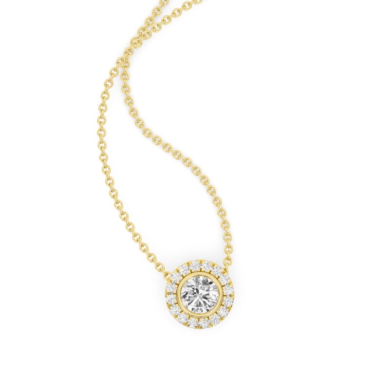 Apex Lab Grown Halo Diamond Necklace