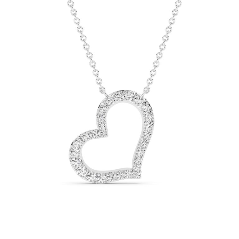 Whim Lab Created Diamond Heart Necklace