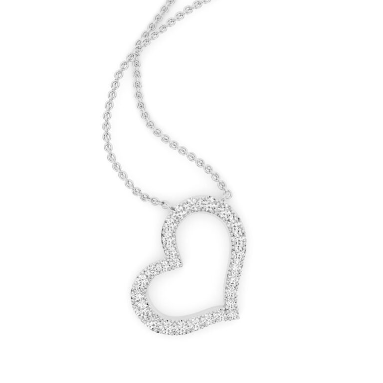 Whim Lab Created Diamond Heart Necklace
