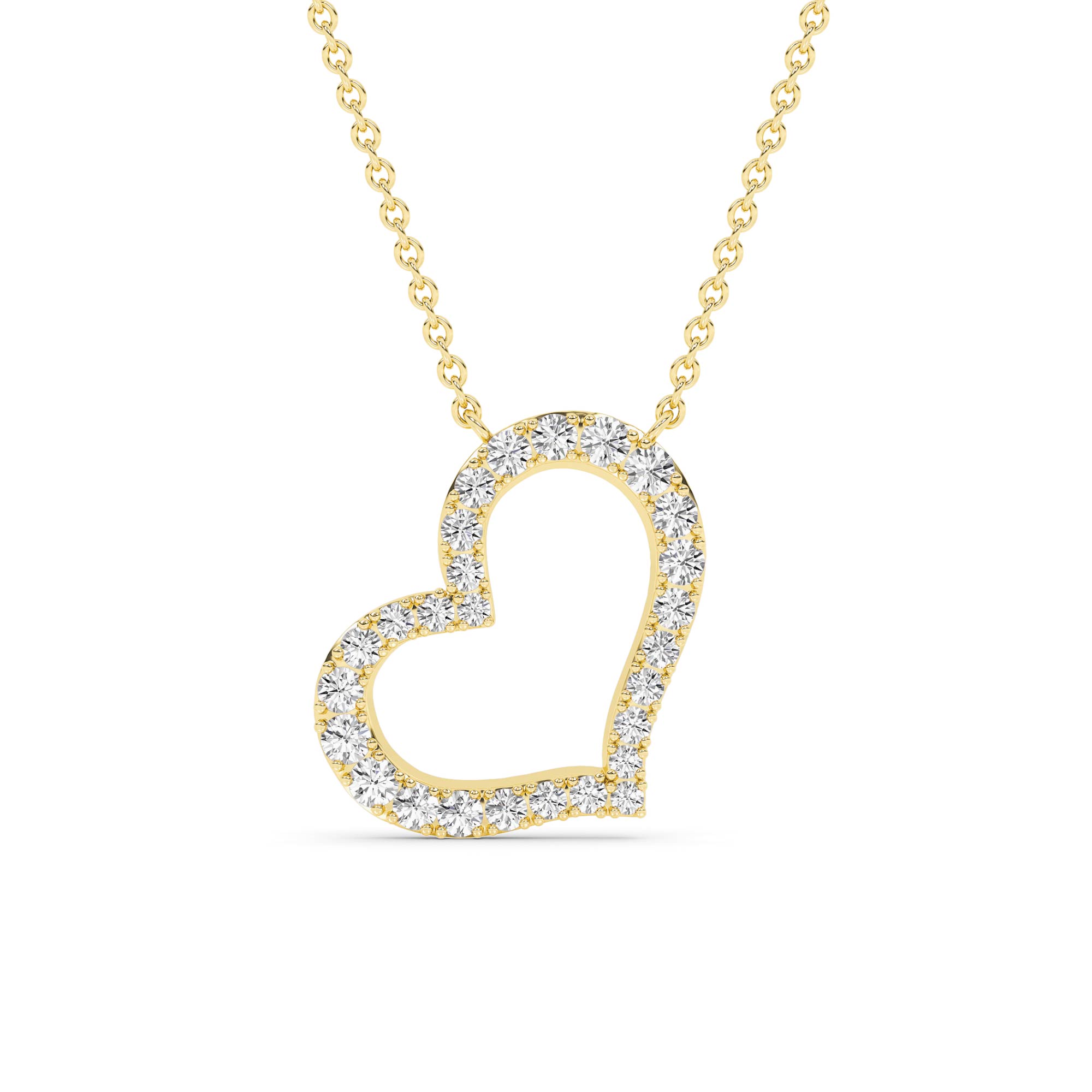 Whim Lab Created Diamond Heart Necklace | 10K Yellow Gold 1 ct. tw.