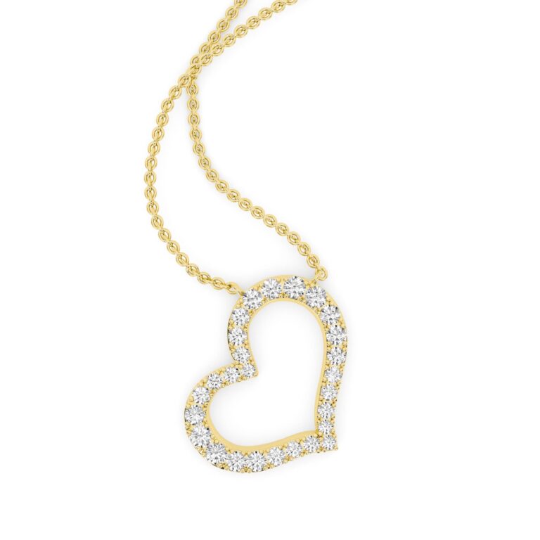 Whim Lab Created Diamond Heart Necklace