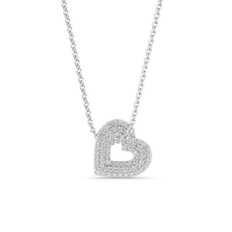 Lush Lab Grown Diamond Heart Necklace in Sterling Silver