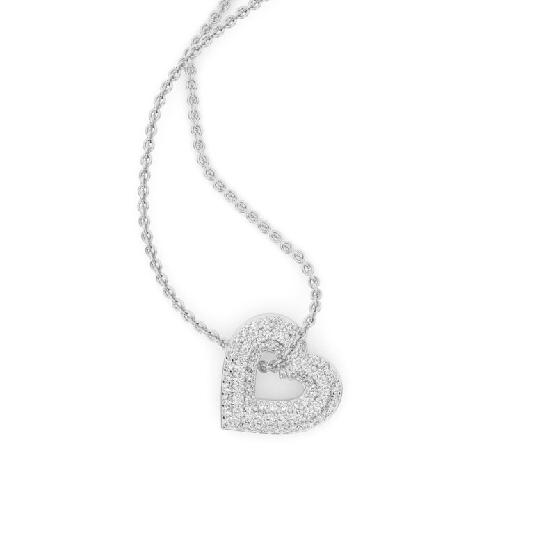 Lush Lab Grown Diamond Heart Necklace in Sterling Silver