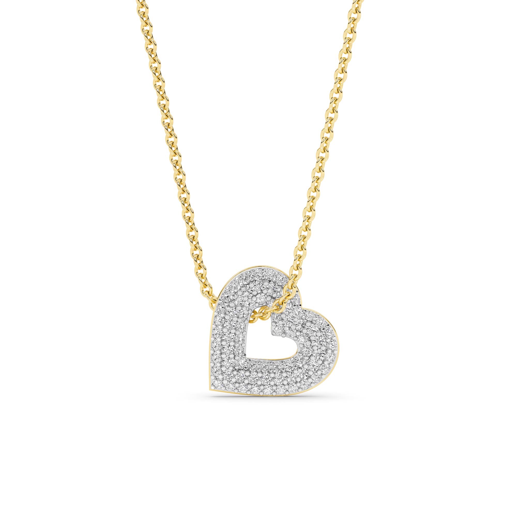 La Joya Jewelry Lush Lab Grown Diamond Heart Necklace | Yellow Gold 5/8 ct. tw.