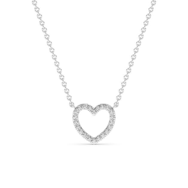 Pulse Lab Created Diamond Heart Necklace | Sterling Silver 1 ct. tw._1