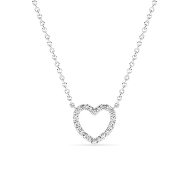 Pulse Lab Created Diamond Heart Necklace