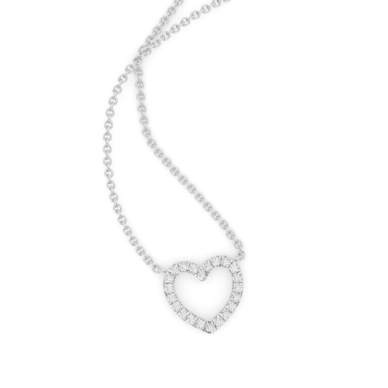 Pulse Lab Created Diamond Heart Necklace