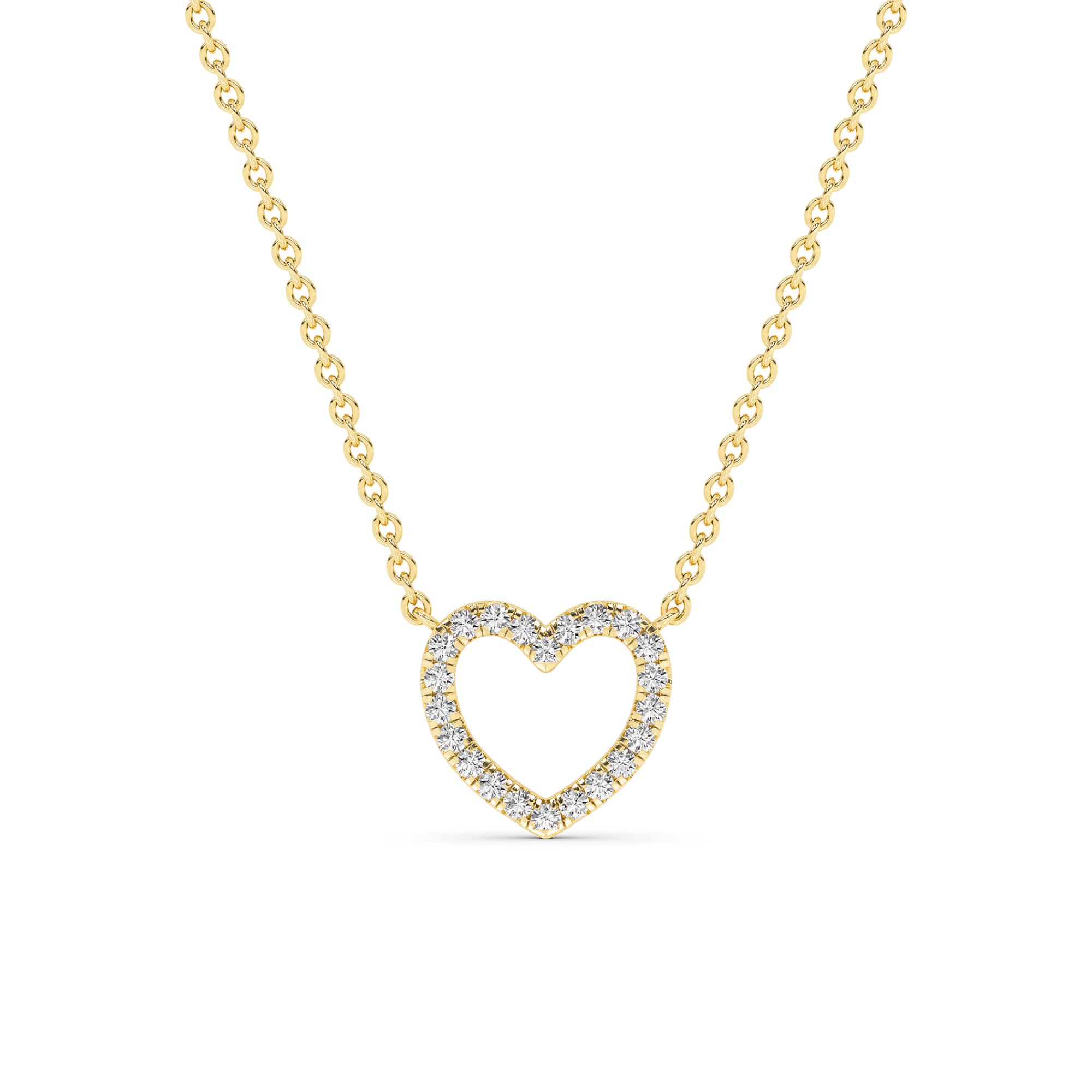 Pulse Lab Created Diamond Heart Necklace | 10K Yellow Gold 1 ct. tw.