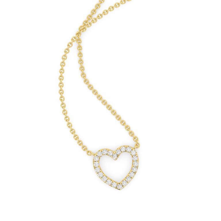 Pulse Lab Created Diamond Heart Necklace