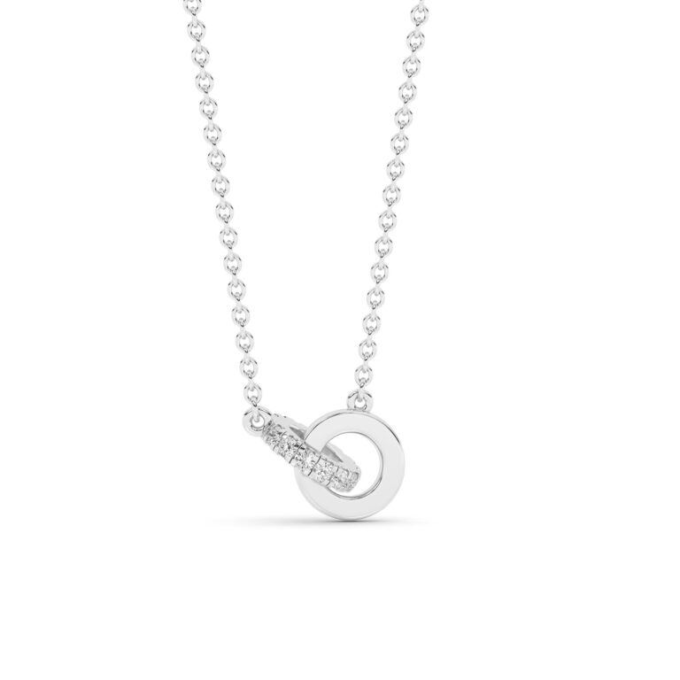 Bond Interlocking Circles Lab Diamond Necklace in Sterling Silver
