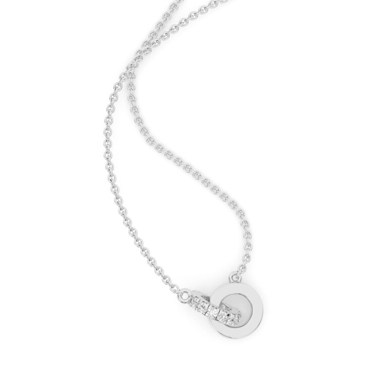 Bond Interlocking Circles Lab Diamond Necklace in Sterling Silver