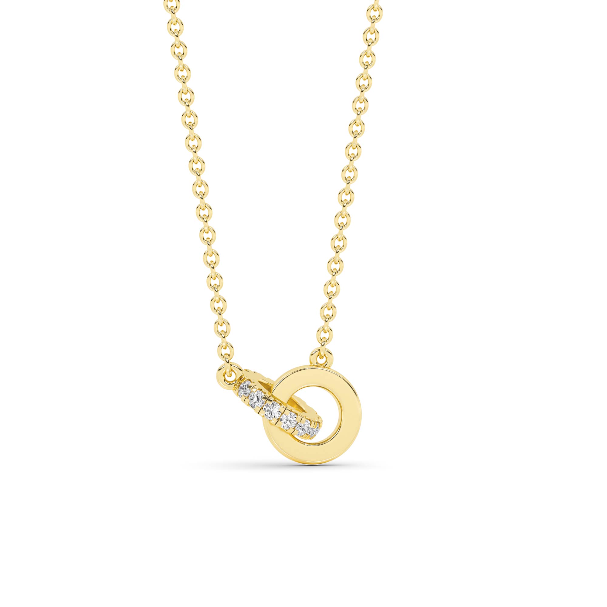 Bond Interlocking Circles Lab Diamond Necklace | 14K Yellow Gold 1/4 ct. tw.