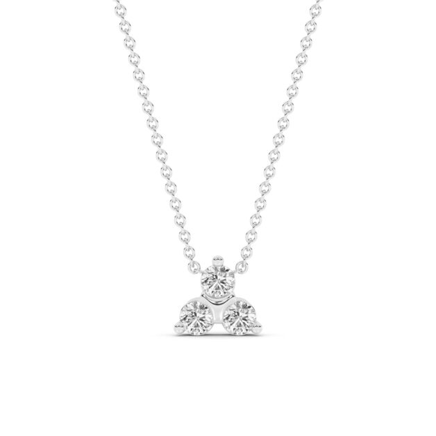 Synergy Three Stone Lab Diamond Necklace | 14K White Gold 1 1/2 ct. tw._1