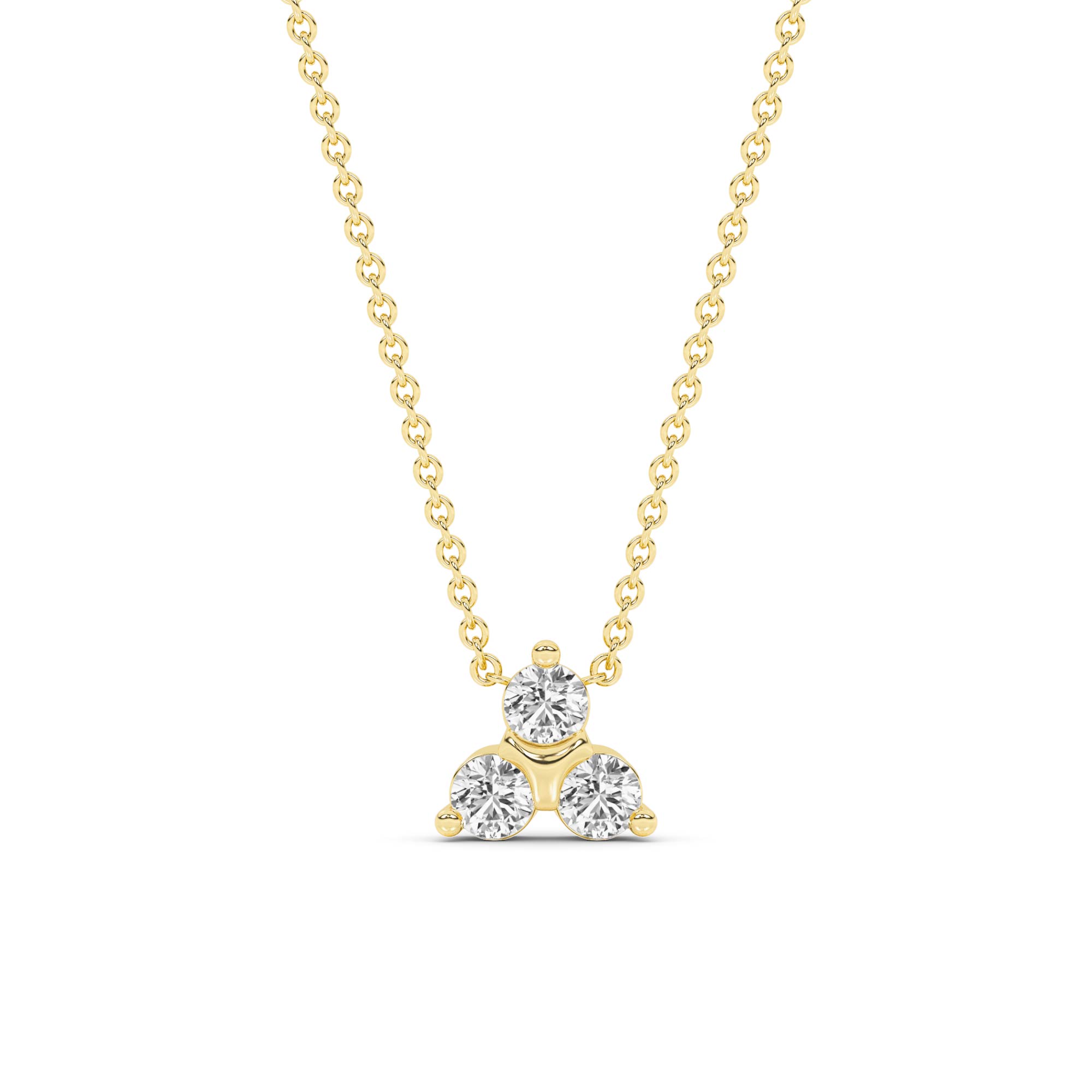 Synergy Three Stone Lab Diamond Necklace | 14K Yellow Gold 1 1/2 ct. tw.