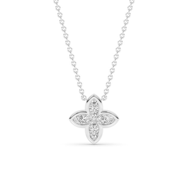 Floret Lab Diamond Necklace | 14K White Gold 2 ct. tw._1