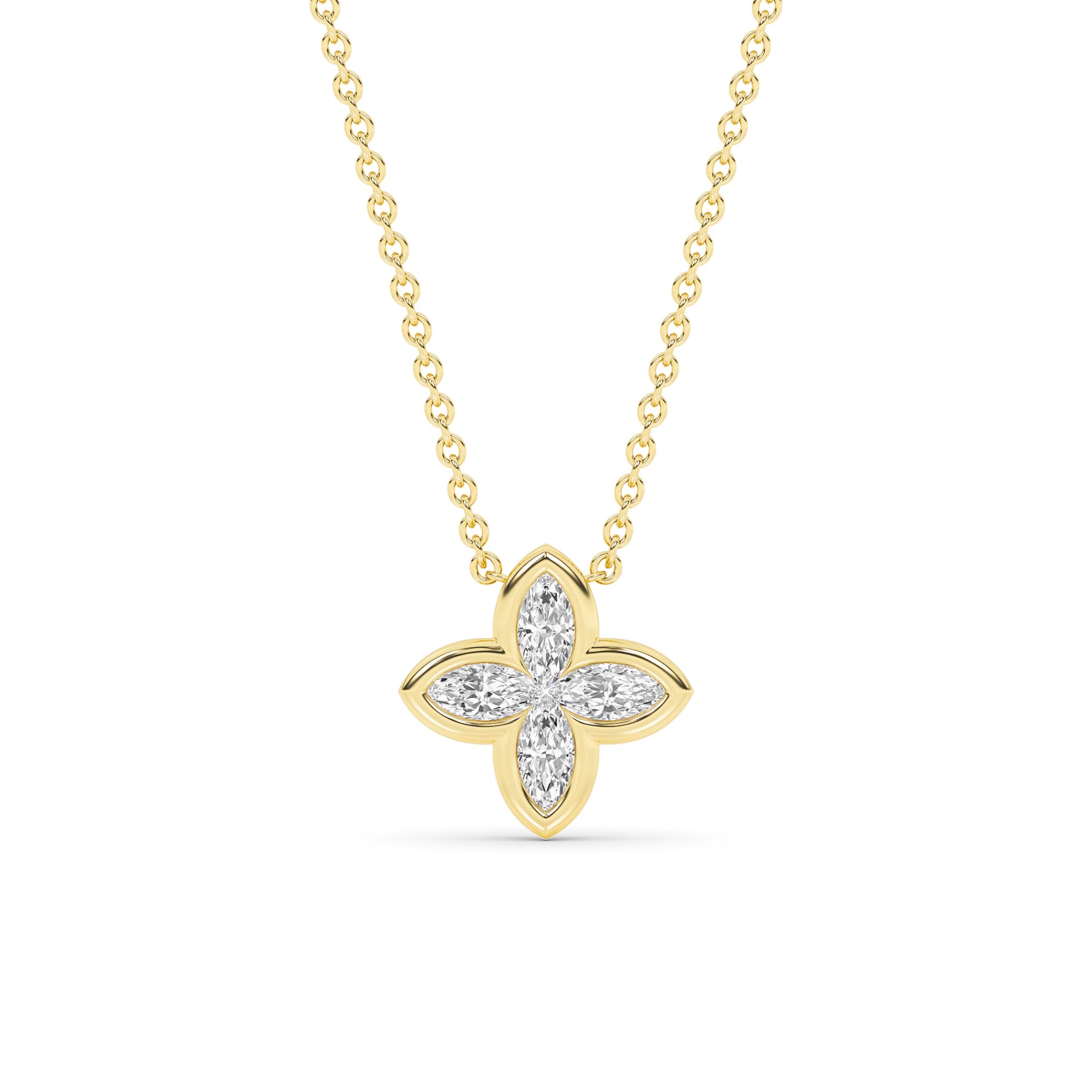 Floret Lab Diamond Necklace | 14K Yellow Gold 2 ct. tw.
