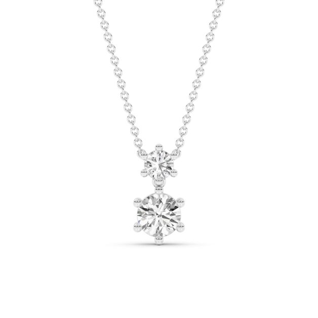 Lab Diamond Duo Drop Necklace