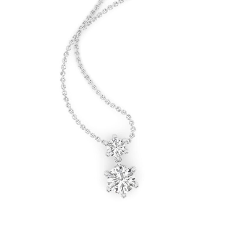 Lab Diamond Duo Drop Necklace