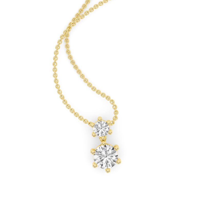 Lab Diamond Duo Drop Necklace