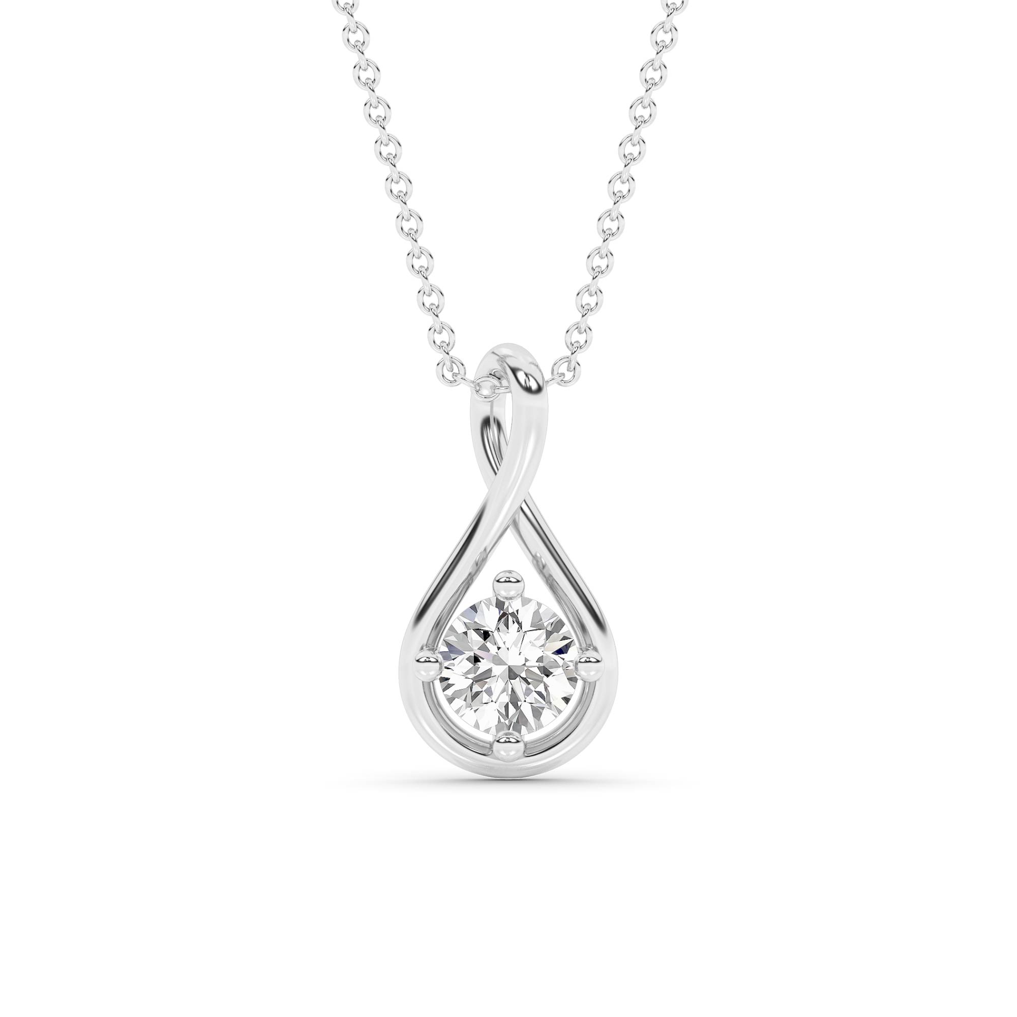 The Embrace Lab Created Diamond Pendant Necklace | 14K White Gold 1 ct. tw.