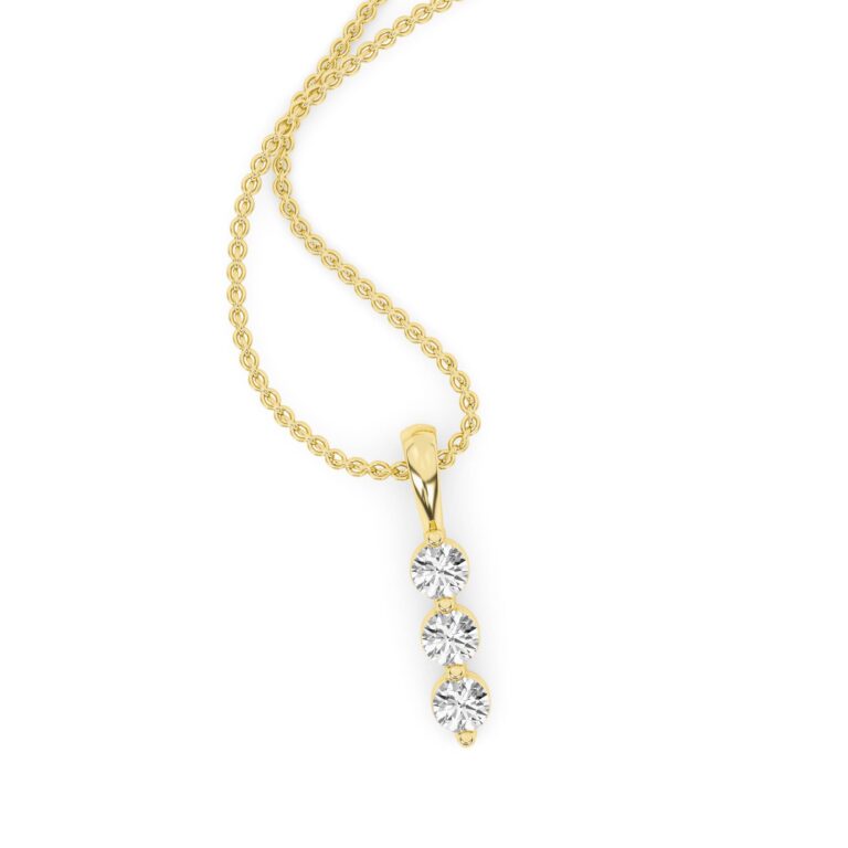 Ascent Three Stone Lab Grown Diamond Pendant Necklace