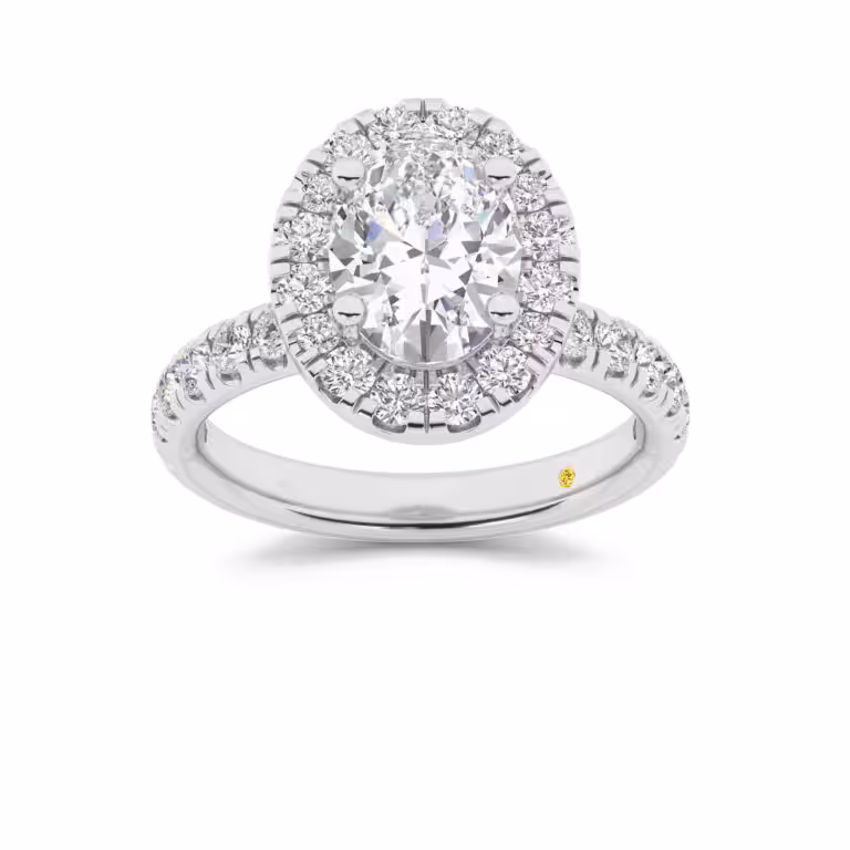 Eldra Pavé Set Lab Grown Halo Diamond Engagement Ring