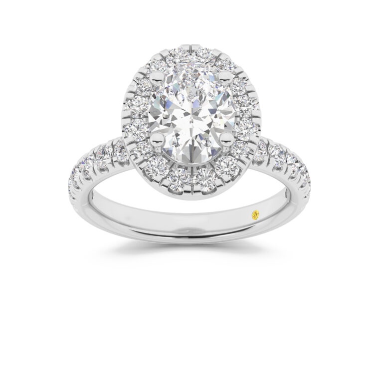 Eldra Pavé Set Lab Grown Halo Diamond Engagement Ring