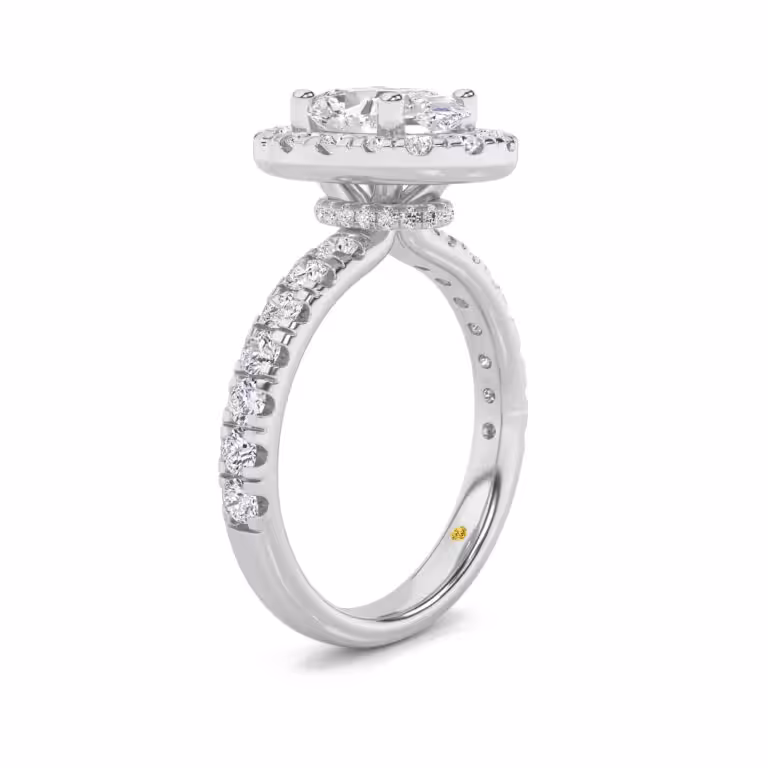 Eldra Pavé Set Lab Grown Halo Diamond Engagement Ring