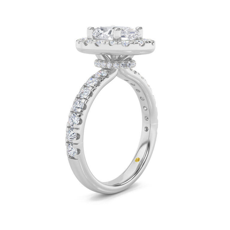 Eldra Pavé Set Lab Grown Halo Diamond Engagement Ring