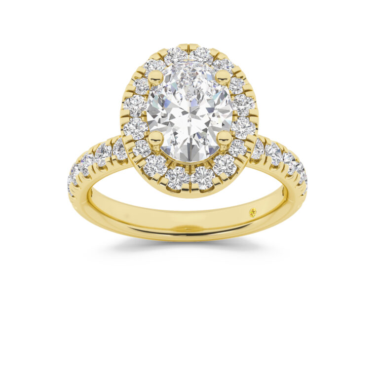 Eldra Pavé Set Lab Grown Halo Diamond Engagement Ring