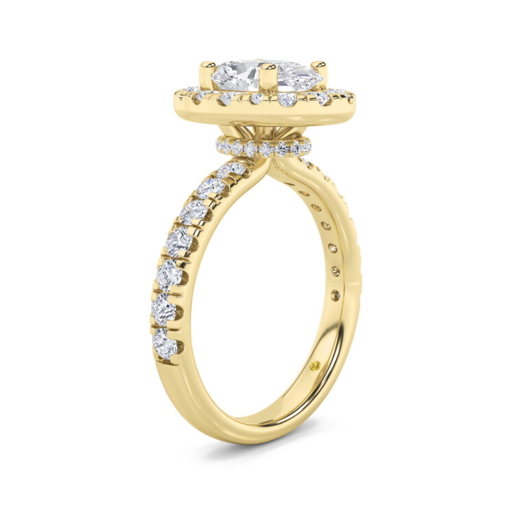 Eldra Pavé Set Lab Grown Halo Diamond Engagement Ring