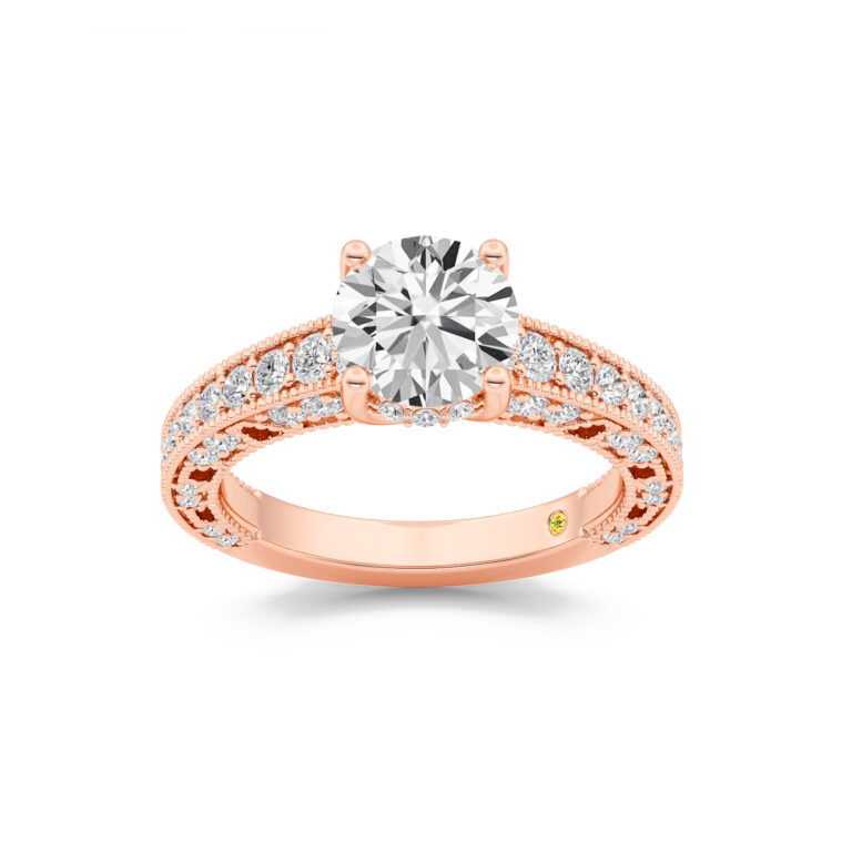 Myrra Lab Grown Vintage Inspired Pavé Diamond Engagement Ring