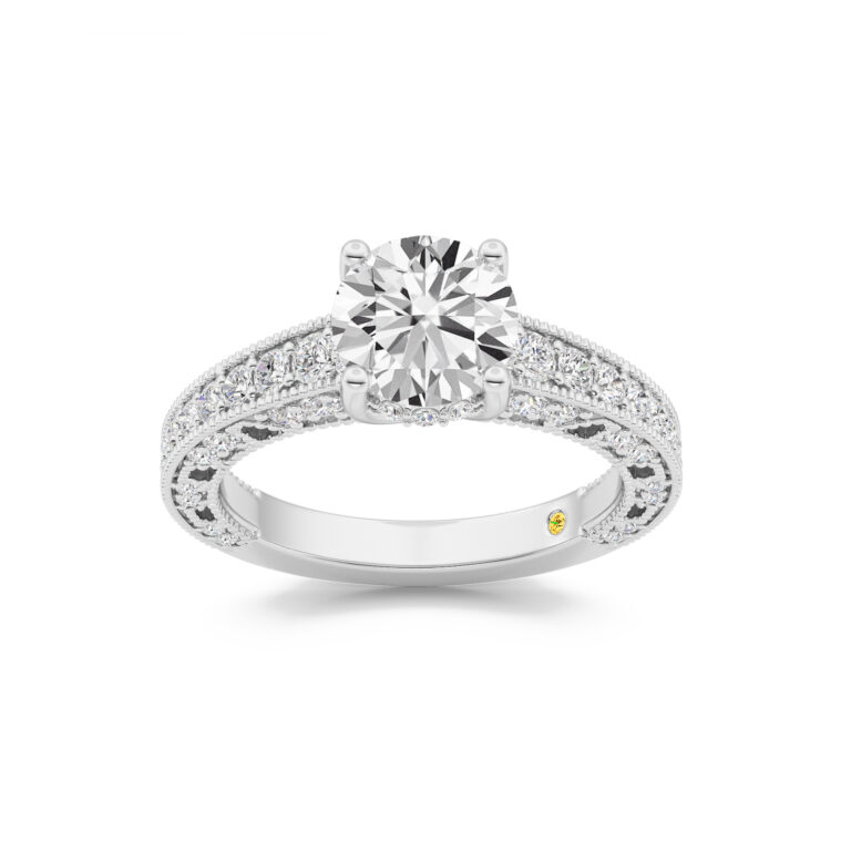 Myrra Lab Grown Vintage Inspired Pavé Diamond Engagement Ring
