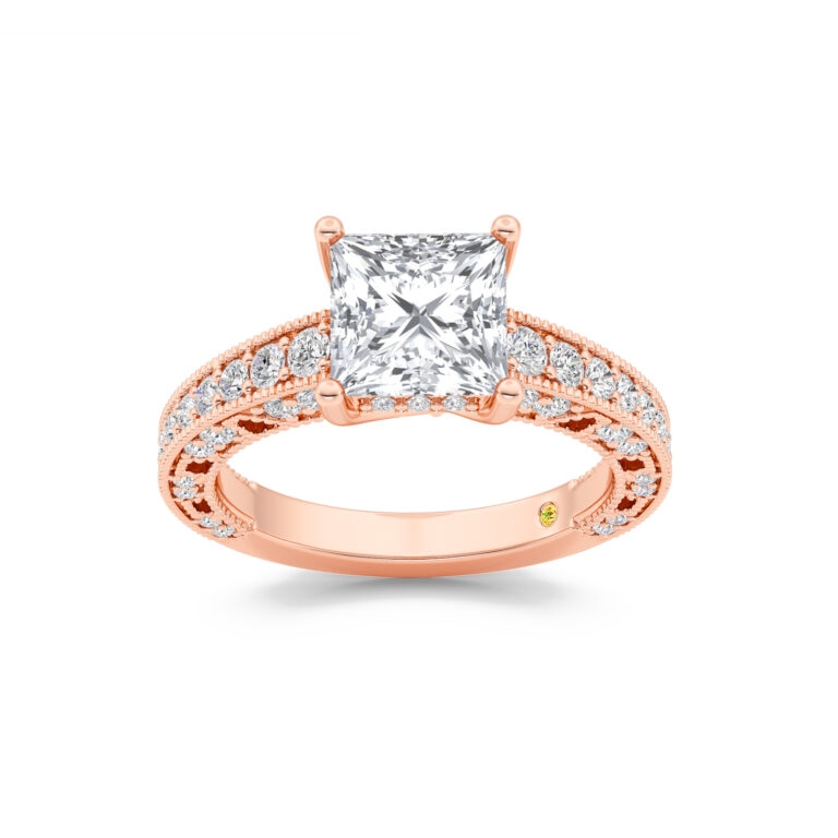 Myrra Lab Grown Vintage Inspired Pavé Diamond Engagement Ring