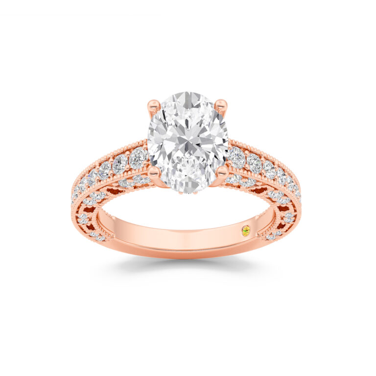 Myrra Lab Grown Vintage Inspired Pavé Diamond Engagement Ring