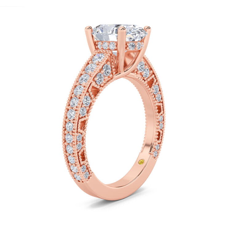 Myrra Lab Grown Vintage Inspired Pavé Diamond Engagement Ring
