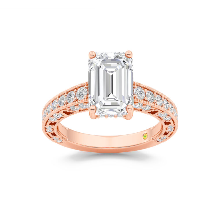 Myrra Lab Grown Vintage Inspired Pavé Diamond Engagement Ring