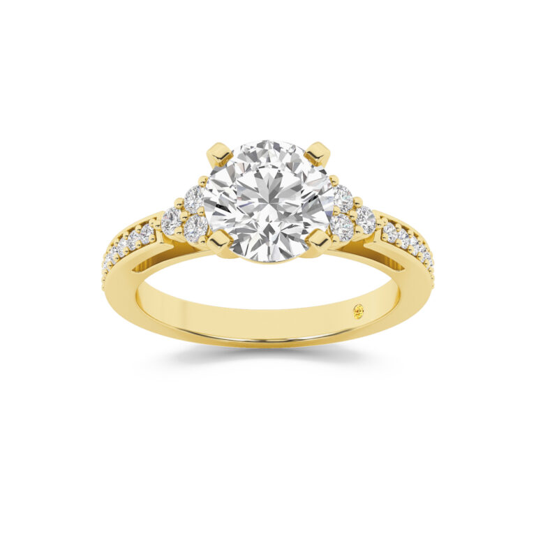 Glyph Half Coverage Illusion Trilliant Lab Diamond Engagement Ring