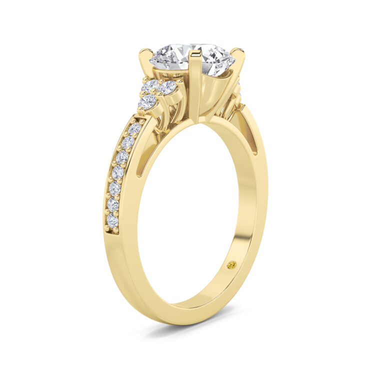 Glyph Half Coverage Illusion Trilliant Lab Diamond Engagement Ring