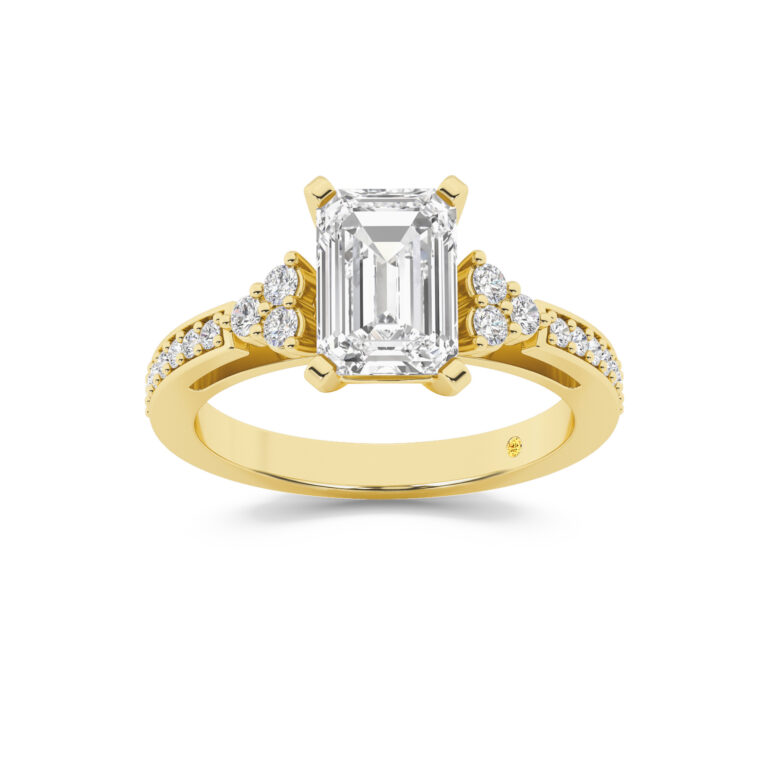 Glyph Half Coverage Illusion Trilliant Lab Diamond Engagement Ring