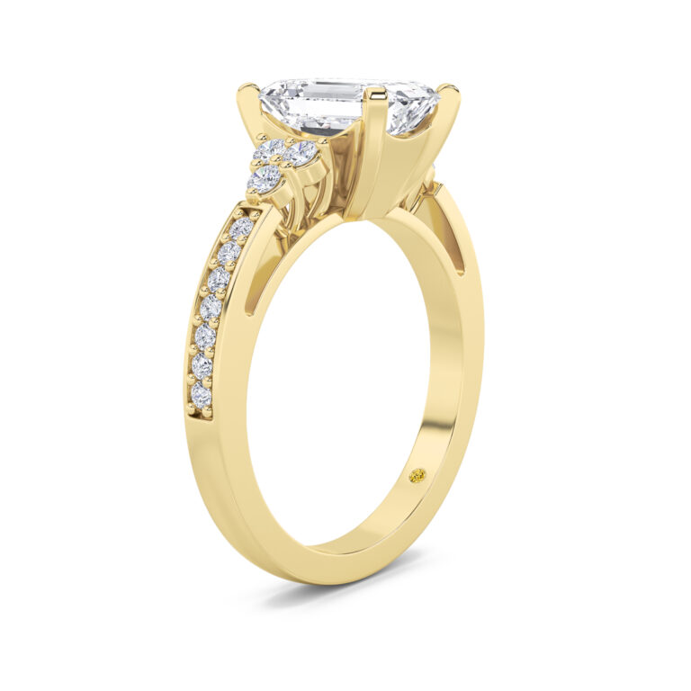 Glyph Half Coverage Illusion Trilliant Lab Diamond Engagement Ring