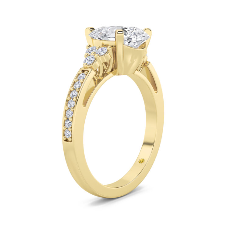 Glyph Half Coverage Illusion Trilliant Lab Diamond Engagement Ring