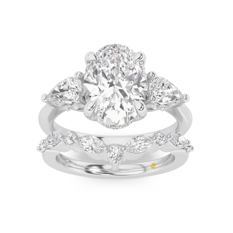 Celestia Engagment Ring with Angelina Wedding Band
