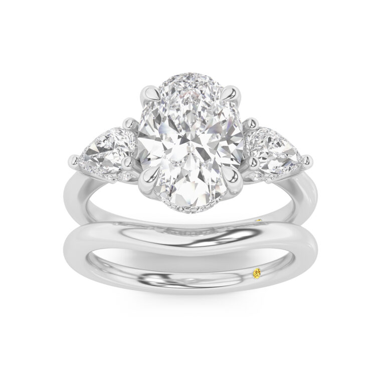 Celestia Engagment Ring with the Luna Wedding Band