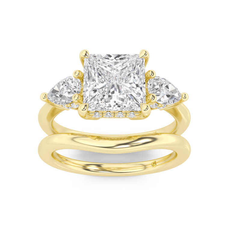 Celestia Engagment Ring with the Luna Wedding Band